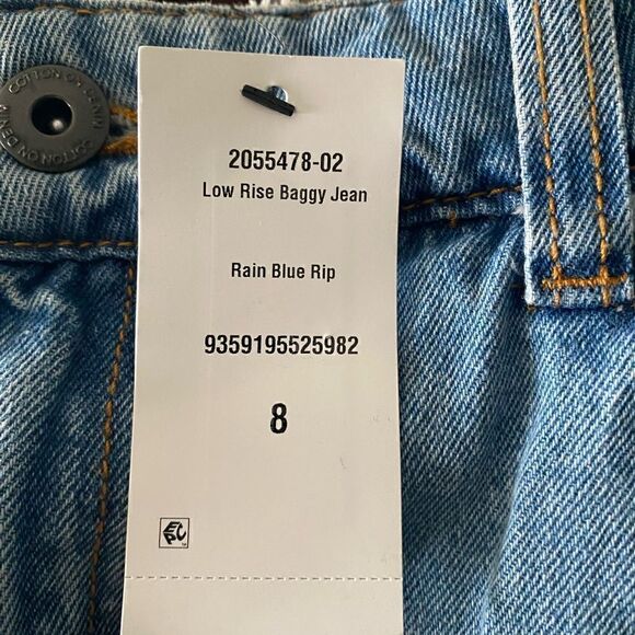 NWT Cotton:On Low Rise Baggy Jean rain blue rip 8 - Picture 6 of 11